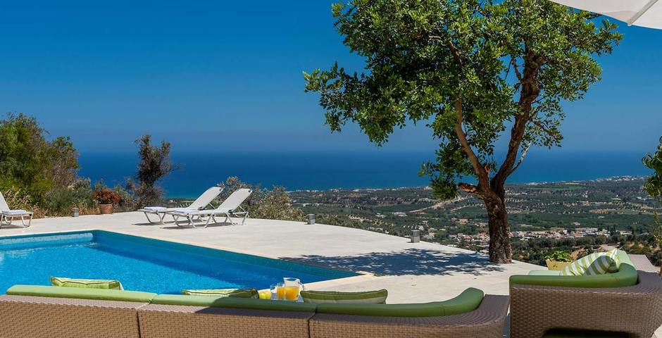 Show luxury traditional villa old mill mouranas crete greece lounge pool area
