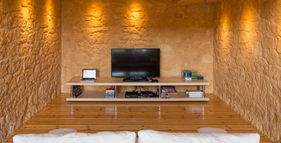 Show luxury stone villa akrotiri crete greece home cinema