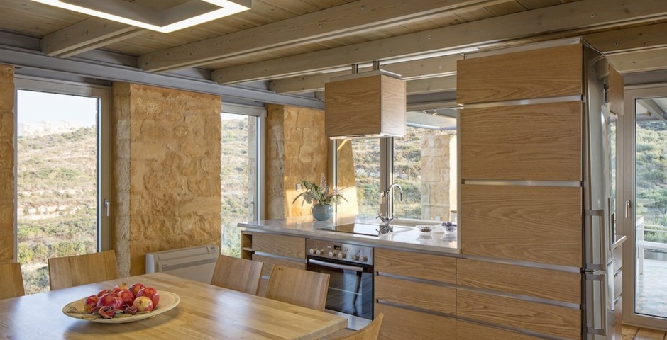Show luxury stone villa akrotiri crete greece kitchen