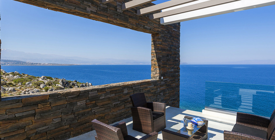 Show luxury villa crete seafront upper terrace 13
